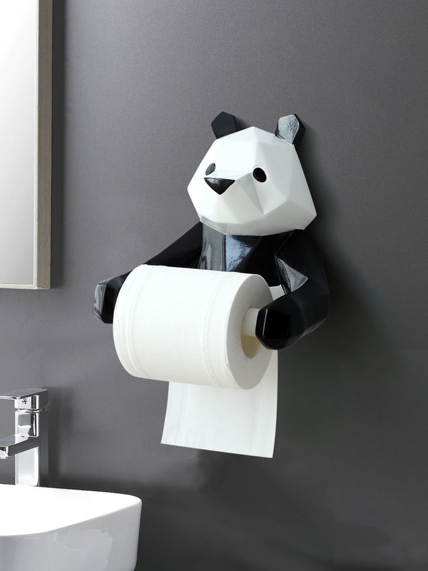 Giant panda wall-mounted tissue holder