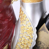 Close-up of a handcrafted Aquarius beauty wine rack made from natural resin, featuring intricate gold rose designs.