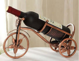 Creative retro wrought iron wine rack shaped like a bicycle, perfect for stylish home decoration.