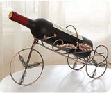 Creative European style wine rack designed as a vintage bicycle, made of wrought iron for unique home decoration.