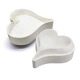 Heart-shaped silica gel baking utensils for 6-inch mousse cake and ice cream making.