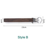 Wooden handle tool Style B with metal utensil, measuring 13cm long, 1cm wide, and 2cm tall.