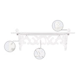 Set of 3 Shabby Floating Wall Shelves Bookshelf Display Wall Shelf Storage Rack