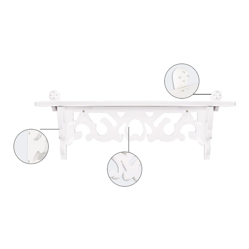 Set of 3 Shabby Floating Wall Shelves Bookshelf Display Wall Shelf Storage Rack