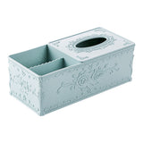 Carved tissue storage box