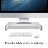 Aluminum Alloy Monitor Riser Notebook Laptop Desk Stand Organizer Shelf Silver