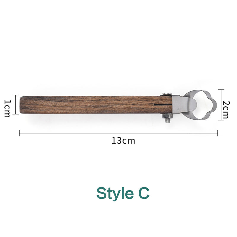 Handmade DIY teacup utensils handle tool in Style C, featuring a wooden handle and metal top, 13cm length.