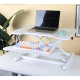 32" Height Adjustable Desk Converter – Dual Monitor Sit-Stand Workstation (White)