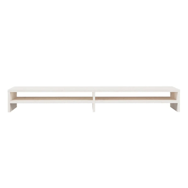 vidaXL Monitor Stand White 100x24x13 cm Solid Wood Pine