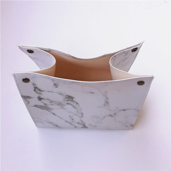 Light Luxury Nordic Ins Marbling Leather Tissue Box Home Living Room Dining Table Tissue Box Storage Tissue Bag