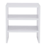 Computer Laptop Monitor Riser Stand Desktop Wooden Storage Organizer 3 Layer Shelf (White)