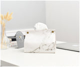 Light Luxury Nordic Ins Marbling Leather Tissue Box Home Living Room Dining Table Tissue Box Storage Tissue Bag
