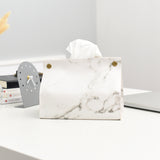 Light Luxury Nordic Ins Marbling Leather Tissue Box Home Living Room Dining Table Tissue Box Storage Tissue Bag