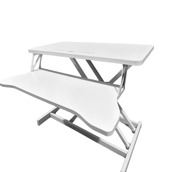 Height Adjustable Desk Converter – 32" Sit & Stand Workstation (White)