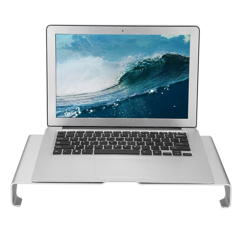 Aluminum Alloy Monitor Riser Notebook Laptop Desk Stand Organizer Shelf Silver
