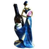 Elegant resin wine rack ornament featuring a stylish figure, perfect for home decor and table decoration.