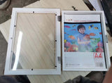 Children's art frame with acrylic cover and colorful print, perfect for displaying kids' artwork, size 26x35x4cm.