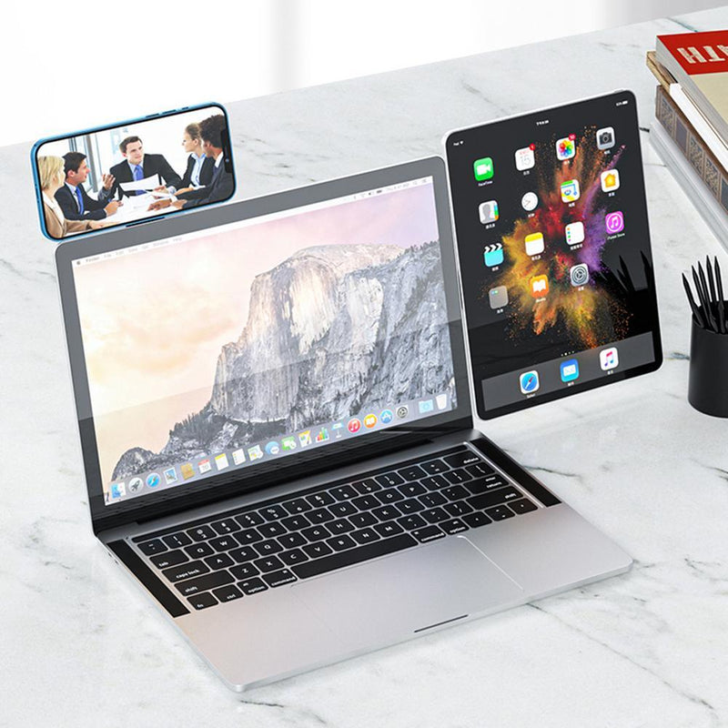 Magnetic Laptop Phone Holder – Adjustable Dual Screen Mount Clip