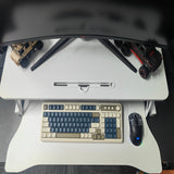 Height Adjustable Desk Converter – 32" Sit & Stand Workstation (White)