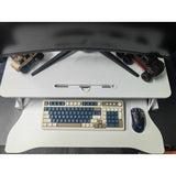32" Height Adjustable Desk Converter – Dual Monitor Sit-Stand Workstation (White)