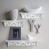 Set of 3 Shabby Floating Wall Shelves Bookshelf Display Wall Shelf Storage Rack
